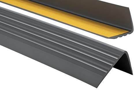 PVC Treppenkantenprofil Antirutsch-Profil Winkelprofil Selbstklebend Treppenkantenschutz 50x40mm - 1,30m