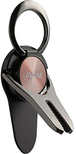 InLine® - Supporto da auto per smartphone 3 in 1, con clip Smart, supporto per dita, manico autoadesivo, supporto per smartphone, supporto per selfie, colore: oro rosa