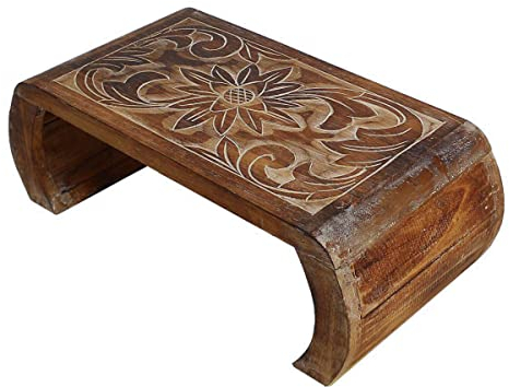 Oriental Galerie Beistelltisch Couchtisch Opiumtisch Brücke Blumentisch Betttisch Laptoptisch Einfarbige Schnitzerei Neues Modell Einzelstück Natur Klein
