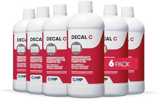CAMP DECAL-C, Disincrostante anticalcare professionale per cassette wc da incasso o esterne, Ad alta concentrazione, Pack 6x1lt