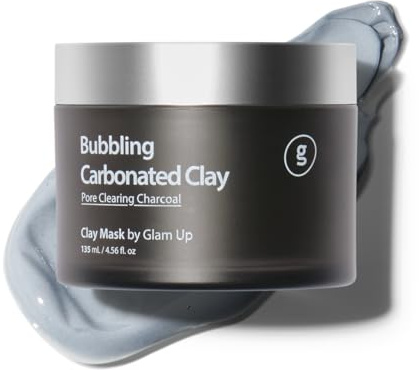 GLAM UP Clean Bubbling Carbonated Clay Mask for Face Purifying- Blackhead Remover, Peel Off, Pore Clearing, Deep Cleansing, Detoxing Bubble Clay Mask, Vegan 135ml (4.56 Fl Oz) Korean Skin Care