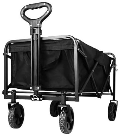 PATUKSHOP-Carro de Mano Plegable Carrito de Transporte para Jardín Casa Almacén Playa 4 Ruedas Bolsa
