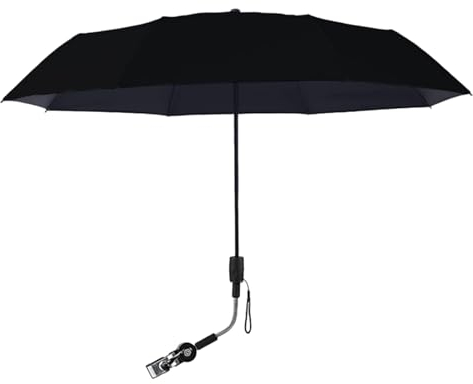 Ziyero Universal Sonnenschirm Buggy UV Schutz 50+ Kinderwagen UPF50+ Schirm für Kinderwagen, Schwarz, 95 cm Durchmesser, Universalhalterung für Rund- und Ovalrohre