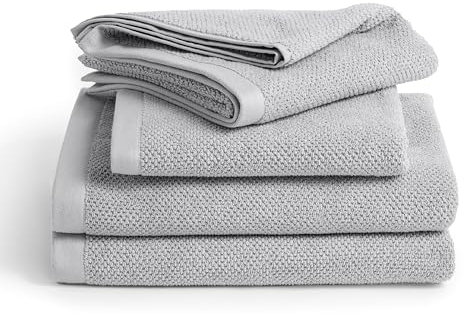 herzbach home - Spa Kollektion - Handtücher und Duschtücher Set 100% Baumwolle (Perlgrau)