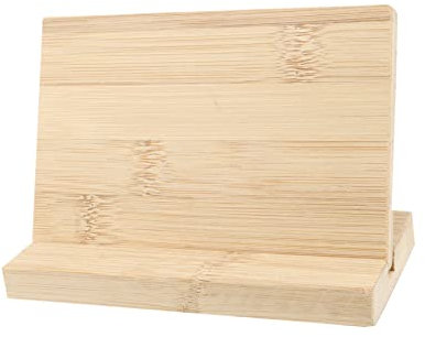 DIYEAH Desktop Bamboo Index Board Plate Stand Display Board for Retail Restaurant Event Sleek