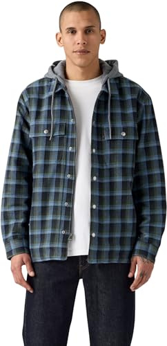 Levi's Herren Jacke Francisco Sherpa Flannel mit Reißverschluss, Standard Fit, Blau (Beau Plaid Sunset Bl), L
