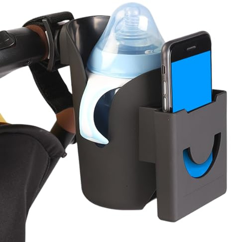 Porte-Gobelet pour Poussette - Support Bouteille et Téléphone pour Vélo,Support Adhésif Gobelet et Portable pour Voyage, Extérieur, Boisson, Plage, Transport, Camping et