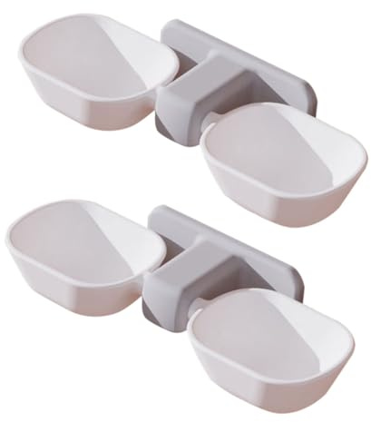 DIYEAH 2 pièces Gamelle Chat Surélevée Murale avec Distributeur Nourriture et Eau Bol Détachable Facile à Nettoyer Design Anti-Bruit pour Alimentation Pratique des Chats