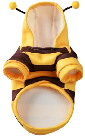 Gutol Costume da gatto ape con cappuccio per cani e gatti di piccola taglia Costume di Halloween per animali domestici Peso consigliato 2,5-3,5 kg