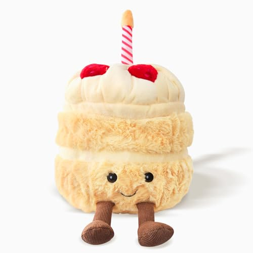 SolWonder Torta di peluche per torta di compleanno, morbido cuscino per torte, peluche di peluche, regalo di compleanno creativo per bambini