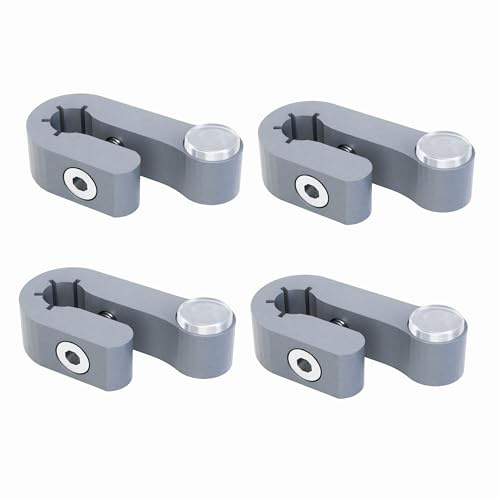 Sintrix Fab Set di 4 supporti per scaffali compatibili con Ikea DETOLF, in vetro, clip per scaffali inclusi dadi, viti e cuscinetti in silicone, supporti di ricambio per ripiani aggiuntivi