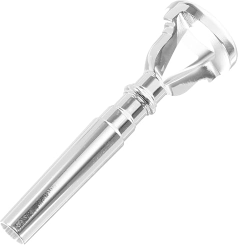 ULTECHNOVO Ejercitador de Forma de Boca para Trompeta Pequeño, Entrenador de Vibración Labial Metálico Plateado, Dispositivo Práctico para Aprendizaje y Entrenamiento de Trompeta