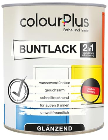 colourPlus 2in1 Buntlack Glänzend (750ml Moosgrün/Grün RAL 6005) – Wetterfeste Holzfarbe Holzlack & Küchenmöbellack. Für Innen & Außen