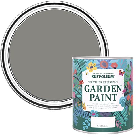 Rust-Oleum Peinture Grise Résistante à l'humidité pour Jardins, Finition Mate - Béton 750ml