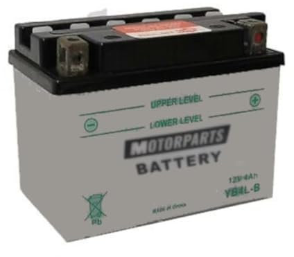 BATTERIA MOTORPARTS-MINARELLI COMPLETA SPECIFICA MOTO SCOOTER YB4L-B 12V 4 AH COMPATIBILE CON APRILIA SCARABEO 50 2T 00 05
