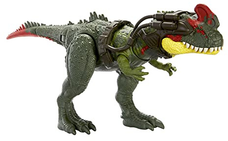Mattel Jurassic World, Predatori Giganti, Sinotiranno, dinosauro di grandi dimensioni con mossa d'attacco e kit di tracciamento, per il gioco classico e digitale, Giocattolo per Bambini 4+ Anni, HLP25