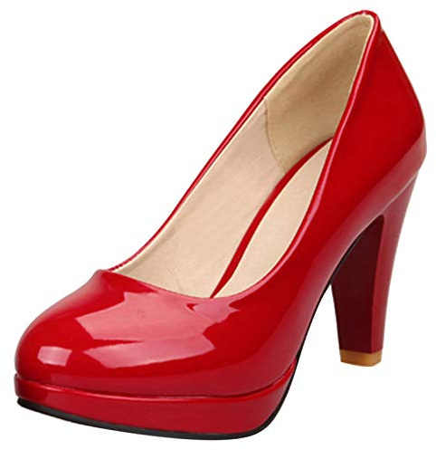 Bviennic Mujer Closed Toe Tacón Alto Pump Boda Vestido