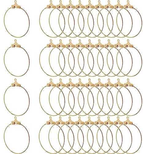 PLABBDPL 40 Stück 30 mm Ringe aus Gold Ergebnisse der Creolen aus Edelstahl Material des Stiels für Ohrringe DIY Schmuckherstellung