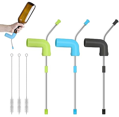 Nizirioo 3 Pcs Bier Schnorchel Bierschnorchel, Bierzapfer Party Spender Bierspender, Bier Bong Trichter Mit 3 Reinigungsbürsten Für Home Bar Club