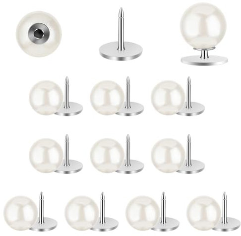 10 Stück Perlen Knöpfe Ohne Nähen,Mabor Perlen Knopf Abnehmbare Perlenknöpfe Zum Staecken Brosche Schleppennadel Brautkleid Ausschnitt Verkleinern Damen Runde Perlenknöpfe WiederverwendbaK