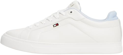 Tommy Hilfiger Donna Sneakers Vulcanizzate Sporty Profilo Basso, Multicolore (Ecru/Breezy Blue), 41