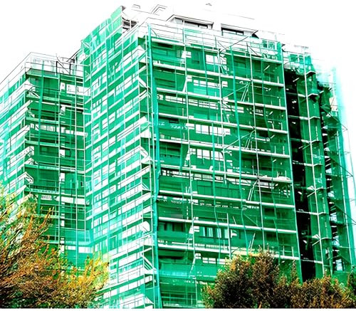 Facade Protection Mesh for Construction Scaffolding and Balcony Debris – Polyethylene Woven High Density 60 g/m2-Other Uses in Garden and Agriculture (Green – 3 x 20 m)