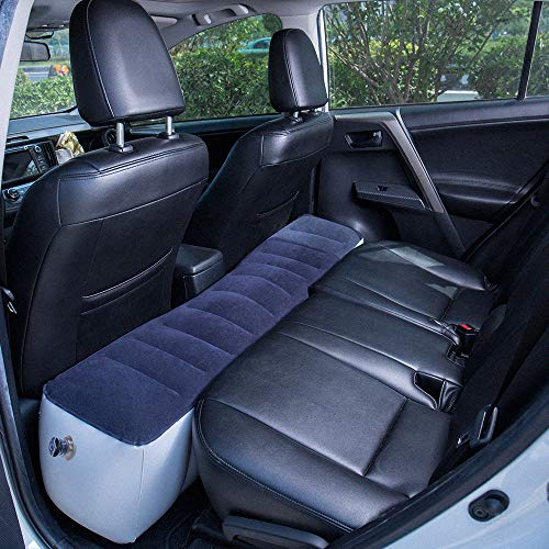 FMS Car Travel Inflatable Mattress Back Seat Gap Pad Mattress Air Bed Cushion Camping Air Couch (Blue)