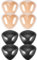 Hestya 4 Paar BH Pads Selbstklebende Einsätze Abnehmbare Push Up Brustvergrößerer für Bikini, Tri-Winkel Form, Schwarz und Beige