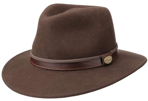 Lierys Topo Traveller Felt Hat Faux Leather Band Made in Italy Men Autumn Winter Brown