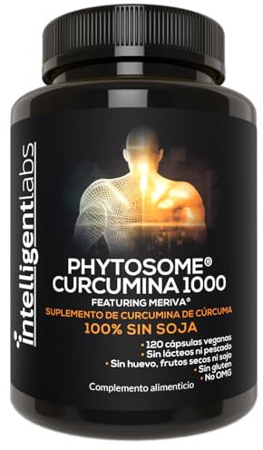 Complejo de Fitosoma de Curcumina Meriva de 1000mg de Intelligent Labs, 2900% Mejor Absorción que la Cúrcuma Ordinaria, 100% Libre de Soja, 120 Cápsulas por Botella