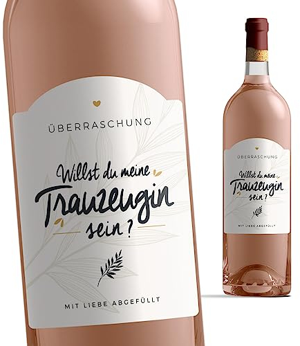 Manahia Flaschenetikett Trauzeugin - Willst du meine Trauzeugin sein ? Hochzeit - Hochzeitskarte - Trauzeugin fragen - Geschenke für Trauzeugin - Weinetikett - Hochzeitsankündigung Trauzeugin