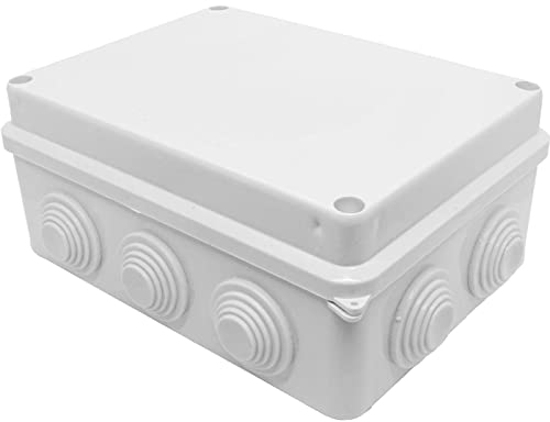 Lumonic Caja de Derivación Blanca 150x110x70mm con 10 Aberturas - IP65 - Caja de Montaje en Superficie