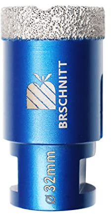 Broca de Diamante 32MM - BRSCHNITT Vacío Soldadura para Perforación en Seco Porcelana Azulejo Granito Mármol M14