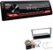 JVC KD-X182DB 1-DIN Autoradio DAB+ USB Digital Receiver inkl. Antenne mit Einbauset passend für Opel Corsa C 2004-2006 matt Chrom