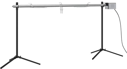 vidaXL Barbacoa automática con Motor Acero Inoxidable 150x46,5x82,5 cm, Parrilla, Barbacoa ahumador, Barbacoa eléctrica, Parrilla de carbón