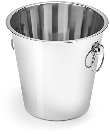 Forgast Raffredda Bottiglie, Raffreddatore per Vino Champagne, Seccio Secchiello Refrigerante in Acciaio Inox con Manici, per Festa, Matrimonio, capacità 3,3 Litri