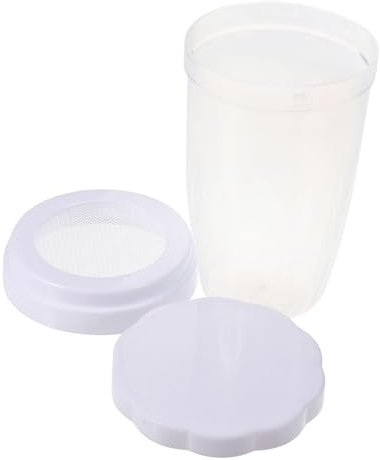 Cabilock Spargitore per zucchero a velo, spargitore di cacao, shaker per cioccolato, in polvere, con coperchio, bianco