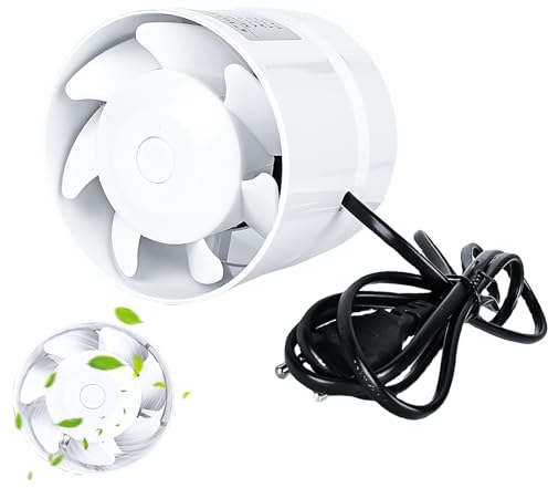 BAIFULAI Rohrlüfter 100mm, Rohrventilato, Inline-Abluftventilator 130m³/h, Hohe Qualität Abluftventilator, In Rohr Leiser Kanalventilator für Haus, Bad, WC, Küche, Gewächshaus, Zelt, Garage