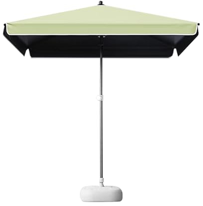 NRNQMTFZ Sombrilla de Jardín Parasol Excéntrico con Techo Inclinable Manivela 4 Costillas de Metal,protección UV,Paraguas de Mercado Impermeable(Light Green)