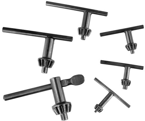 QWORK Drill Chuck Key Set, 6 PCS Replacement Keys for 4/6/10/13/16/20mm Drill Chucks