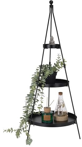 Spetebo Pirámide XXL de metal de 3 pisos, 73 x 30 cm, 3 niveles, para decoración, para plantas, para servir, tamaño grande