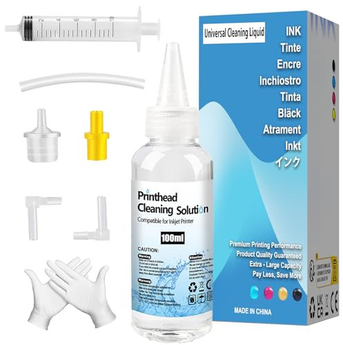 Druckkopfreinigungsset Düsenreiniger 100ml Druckkopfreinigungslösung Kompatibel mit HP Epson Canon Brother Samsung und Kodak Tintenstrahldruckern