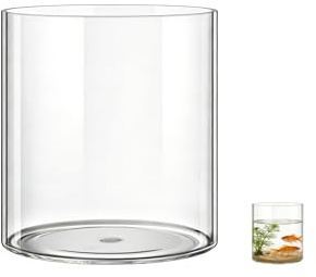 MELEJIA Vasi in Acrilico Rotondo Trasparente, Vaso Indistruttibile Leggero - Diametro 15cm x Altezza 20cm, Vasi Trasparente Resistente per Fiori Freschi/Finti, Decorazione Interna/Esternea