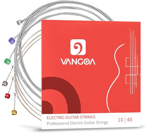 Vangoa Electric Guitar Strings, Round Nickel Wound, Colorful Ball End, Regular Light Gauge 10-46, 6-String Set, Pack of 1