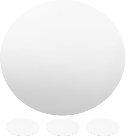 MAGICLULU Plateaux Miroir Ronds en Acrylique Argenté 4 Pcs, Diamètre 20 Cm, Épaisseur 1,5 Mm, Plateau de Service Décoratif pour Mariage, Présentation de Bijoux et Centre de Table Élégant