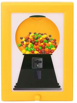Marco de para teléfono móvil, marco de fotos con dispensador de caramelos para niños, decoraciones creativas para marcos de pared, dispensador de dulces colgantes y máquina de chicles marco
