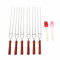 6PCS Bastoncini per arrostire marshmallow Spiedini Smores con spazzola per barbecue, spiedini Shish Kabob in acciaio inossidabile con manico in legno per griglia, cucina