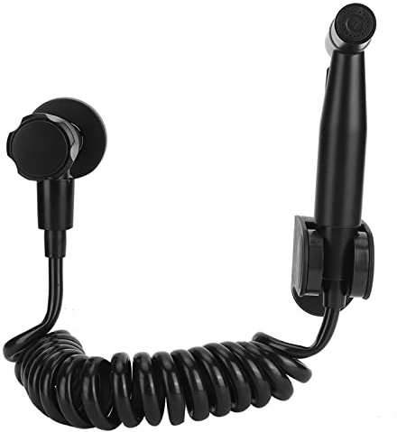 Nivvity Pulvérisateur de Bidet de Salle de Bains, pulvérisateur de Bidet de Toilette G1 / 2 Ensemble de pulvérisateur de Bidet de Fil d'acier Inoxydable pour Le Style de B de Noir de toilett