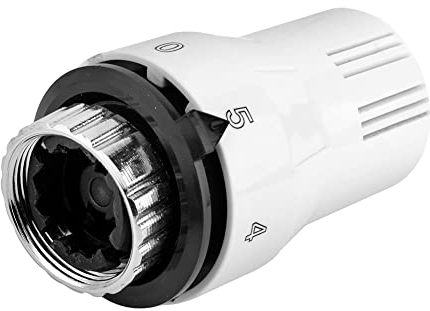 S SIENOC Testina termostatica per termosifoni da bagno, valvola M30 x 1,5 H, raccordo di collegamento centrale/radiatore, termostato Valves per termosifoni da bagno (solo testa termostatica bianca)