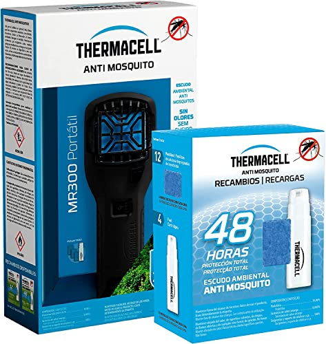 ThermaCELL - Pack Antimosquitos Portátil para Exterior. Incluye difusor + Recambios para 48 Horas